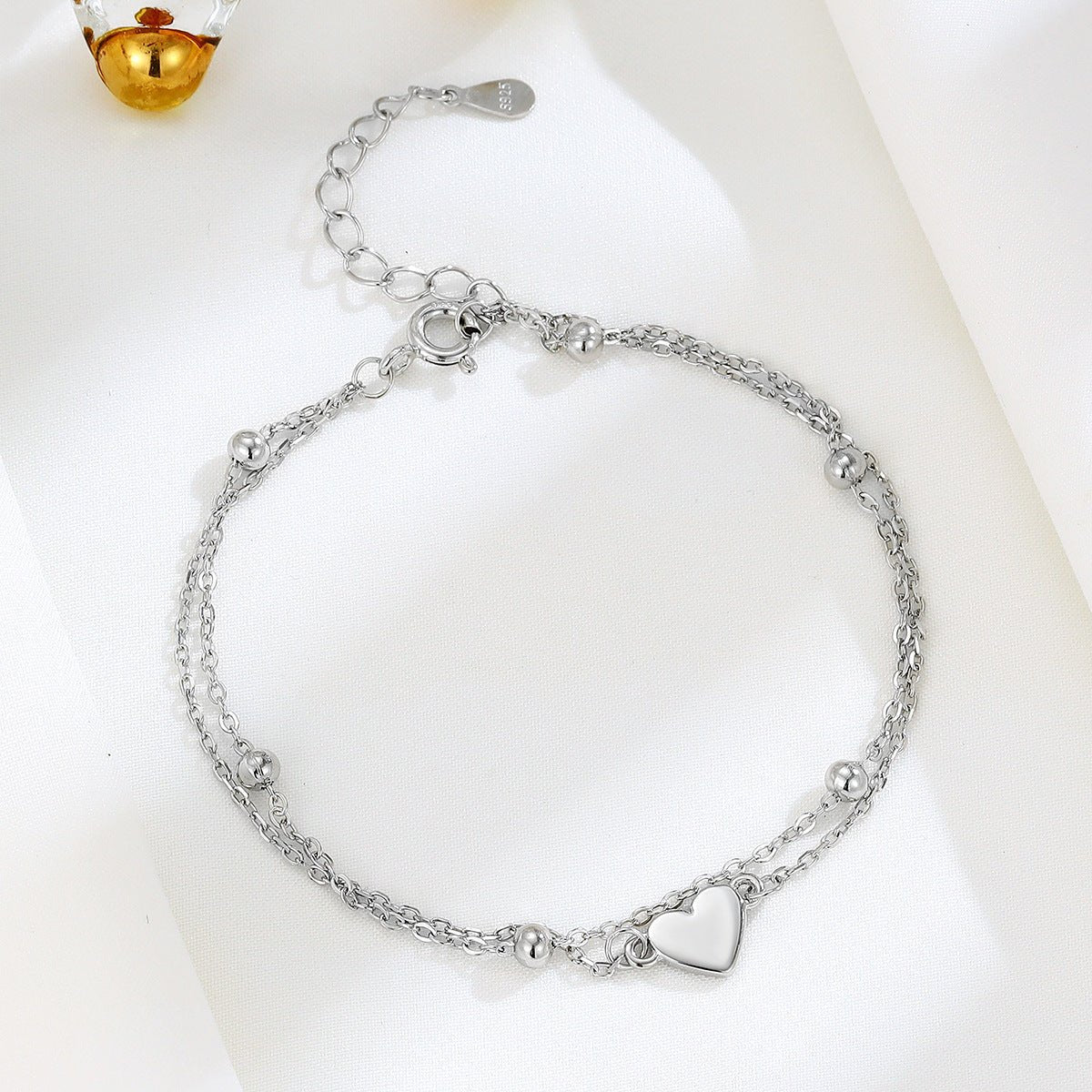 Bracelet double rang en argent S925 – Élégance romantique - 𝓑𝓲𝓳𝓸𝓾𝔁𝓒𝓪𝓮𝓵𝔂𝓼 - bracelet - 𝓑𝓲𝓳𝓸𝓾𝔁𝓒𝓪𝓮𝓵𝔂𝓼 -