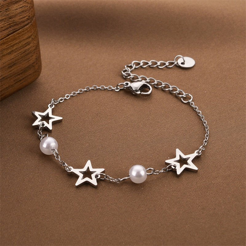 Bracelet féminin en acier titanium et perles de zircon – Design unique - 𝓑𝓲𝓳𝓸𝓾𝔁𝓒𝓪𝓮𝓵𝔂𝓼 - bracelet - 𝓑𝓲𝓳𝓸𝓾𝔁𝓒𝓪𝓮𝓵𝔂𝓼 -