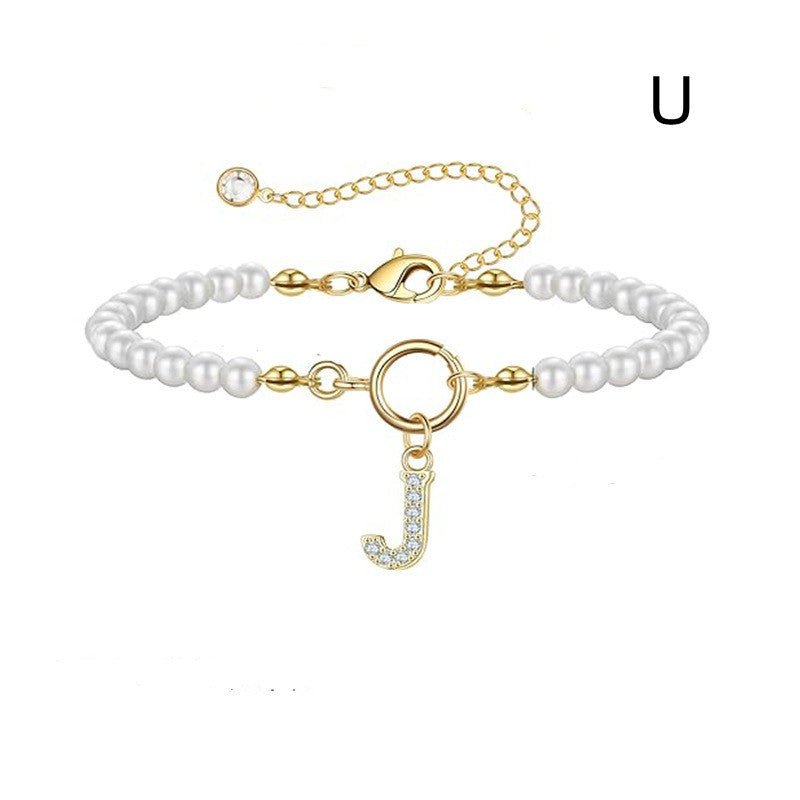 Bracelet initial – Perles 6 mm et pendentif lettre A - Z - 𝓑𝓲𝓳𝓸𝓾𝔁𝓒𝓪𝓮𝓵𝔂𝓼 - bracelet - 𝓑𝓲𝓳𝓸𝓾𝔁𝓒𝓪𝓮𝓵𝔂𝓼 -