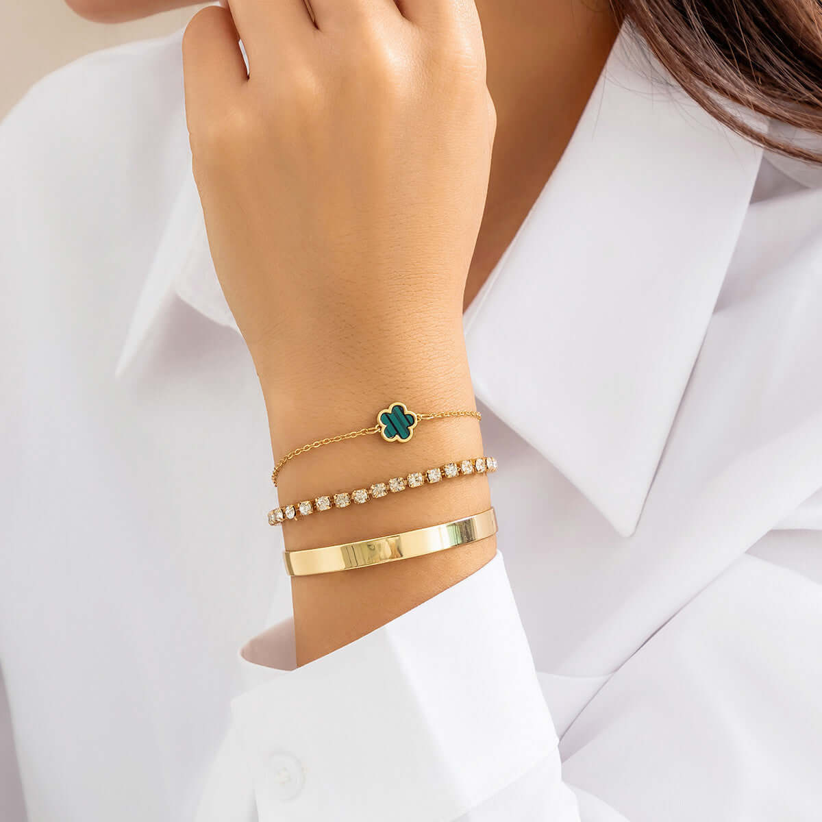 Bracelet Chaîne Luxueux avec Strass Étincelants – Élégance Moderne - 𝓑𝓲𝓳𝓸𝓾𝔁𝓒𝓪𝓮𝓵𝔂𝓼 - bracelet - 𝓑𝓲𝓳𝓸𝓾𝔁𝓒𝓪𝓮𝓵𝔂𝓼 -